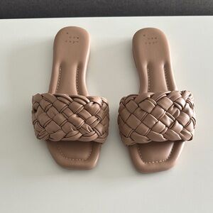 a new day Braided Slide Sandals - Taupe